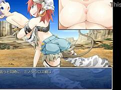 want to see minotauros musume's big tits in hentai anime game?