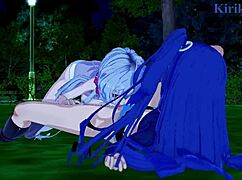 Chris Yukine, Tsubasa, and Maria in Steamy Lesbian Hentai Play