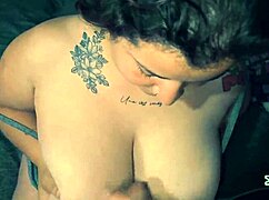 Chubby BBW Receives Cum on Natural Big Tits