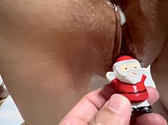 Holy! Santa Claus Toying with a Tight Asian Pussy Again!