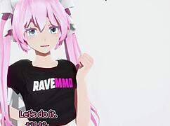 bratty anime girl gets owned by huge black cock in 3d.