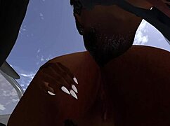 Ebony Couple Fucking Passionately at Drive-In