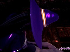 genshin impact hentai 3d - mona boobjob and fucked hard!