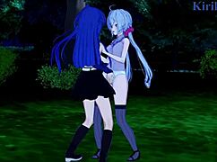 Chris Yukine, Tsubasa, and Maria in Steamy Lesbian Hentai Play