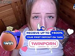 Teen with natural tits gets her tight pussy pounded hard in homemade clip.