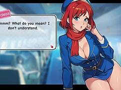 Крутой старт с рыжей стюардессой в игре Honeysun