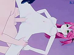 Sakura Miko and Akai Haato in wild hentai vtuber action