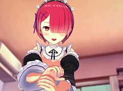 loving ram rides you slow and deep in a sweet re zero hentai scene, feels unreal.