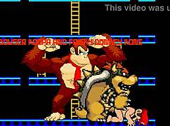 Bowser Koopa and Donkey Kong Clash with Mario in Wild Cartoon Action