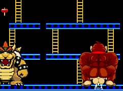 Bowser Koopa and Donkey Kong Clash with Mario in Wild Cartoon Action