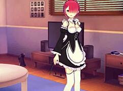 loving ram rides you slow and deep in a sweet re zero hentai scene, feels unreal.