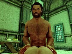 three men fucking around indoors with monster cocks bareback