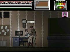 man explores pretty lady in spirit hunt ryona hentai game