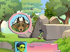 horny young 18+ female orc face-sits a lucky boy in nature game