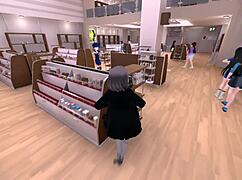 seleca-san secretly exposes herself in public under her coat