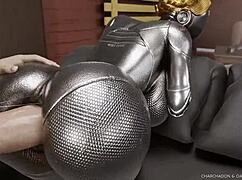 Балерина из Atomic Heart получает грубый POV кремпай в 3D лупе