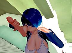 Female Classmate in Heat in Corridor, I Helped Her Out! 3D Hentai 65