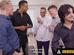 Ever seen a busty stripper like Kitana Montana take on a wild accidental gangbang?