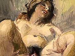 Vintage Erotic Illustration Showcases Retro Hentai Art with Seductive Anime Charm