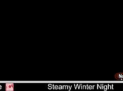 Steamy Winter Night Unfolds with Erotic Anime Action in a Snowy Mature Hentai Scene.