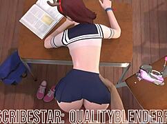 d va's big tits bounce in school fuck