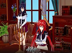 HG Devil Academy DxD anime porn parody with intense blowjob action