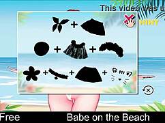 What is the babe doing on the beach?
