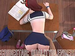 d va's big tits bounce in school fuck