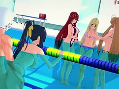 Akeno Asks for Sex in Pool!