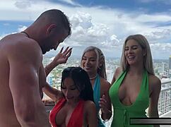 i can’t get enough of these busty beauties devouring maximo garcia’s rod!