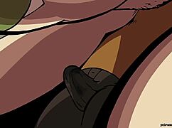 Bombshell Barista Part 2 unfolds with Tailblazer’s outdoor bondage scene. She’s bound tight in a public hentai clash!