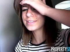 Tenant with amazing big tits gets busted for porn torrents