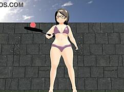 Kyo Animation Features Plump Girl Playing Tennis with Bouncing Tits
