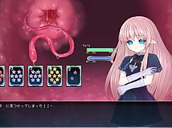 Trapped in a tentacle prison of pleasure hell in hentai anime. Witness the intense struggle unfold.