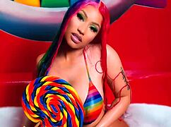 Nicki Minaj, Wow! Ebony Milf with Big Tits Masturbates in Sexy Nude Display