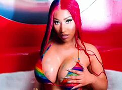 Nicki Minaj, Wow! Ebony Milf with Big Tits Masturbates in Sexy Nude Display