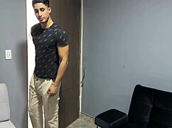 Stepson teaches stepdaughter to ride cock.