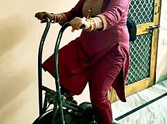 Indian desi bhabhi bent over by gym boys for rough action?