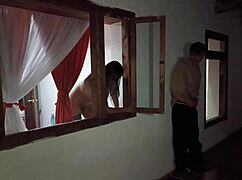 spying on my hot tenant and she ends up banging me hard!