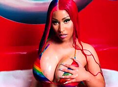 Nicki Minaj, Wow! Ebony Milf with Big Tits Masturbates in Sexy Nude Display
