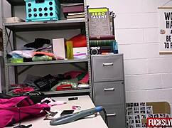 Shy Petite Blonde Teen Hides Stolen Goods in Backpack Before Getting Deepthroated and Fucked