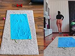 Exposing Sensual Curves in Dual Cam Naked Yoga Session