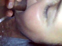 Watch my wife give a blowjob and swallow the cum