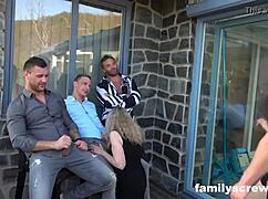 Fucked up family hosts wild pool party with raw action