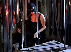 Guess who's under that mask in this intense 3some webcam sex?