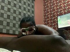 Tanned Girlfriend Gives Blowjob To Friend