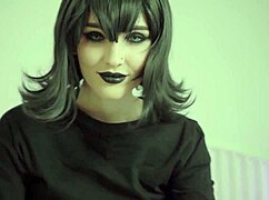 Mavis the vampire in bedroom scene.