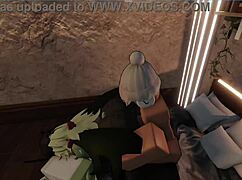 hot girl gets fucked through the rip in her jeans by monster cock