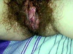 Fast Bed Masturbation with Hairy Pussy Close-Up Climax?