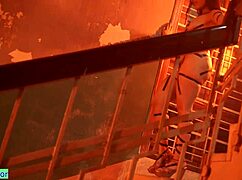 Indian cute girl gets drilled by program director after steamy dance practice.